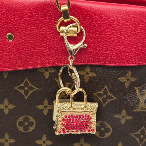 100% Auth Louis Vuitton Lock & Key with unbranded Bagcharm, Keycharm, Keychain - Picture 3 of 9